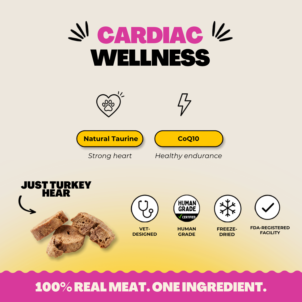 Freeze-Dried Turkey Hearts for Cats — Pure Protein Cat Treats 🐾💙