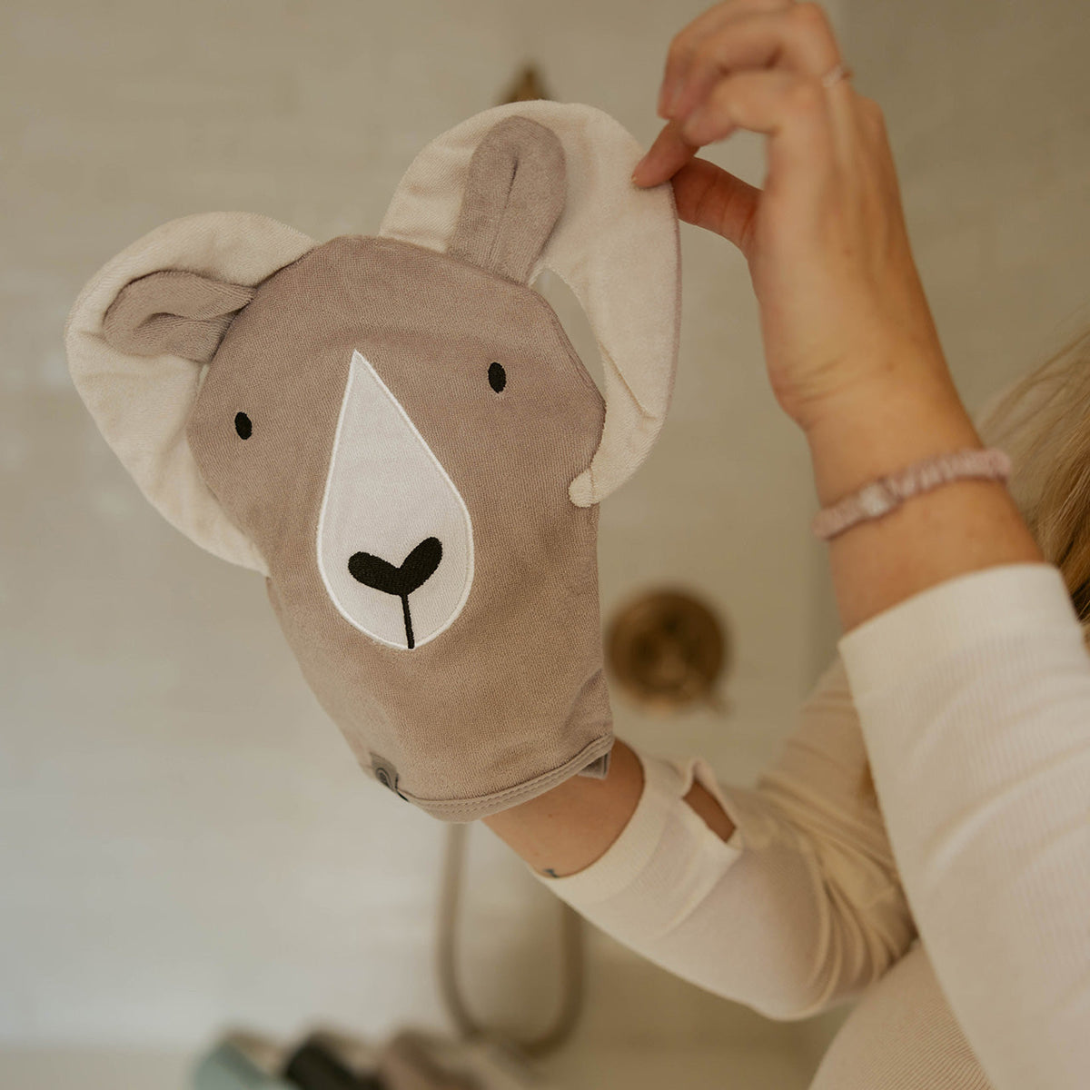 Mitaine en forme d'animal pour le lavage