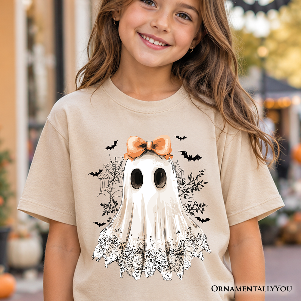 Little Boos & Bows | Kids’ Coquette Ghost T-Shirt 🎀👻