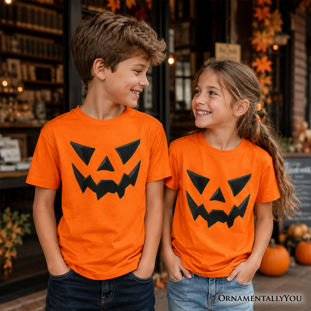 Little Frights | Kids’ Pumpkin Face Halloween T-Shirt 🎃