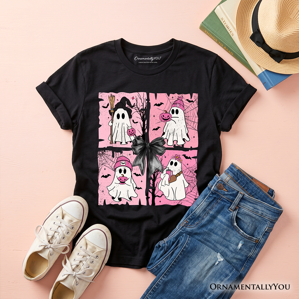 Little Pink Mischief | Kids’ Halloween Ghost T-Shirt 🎀👻