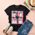 Little Pink Mischief | Kids’ Halloween Ghost T-Shirt 🎀👻