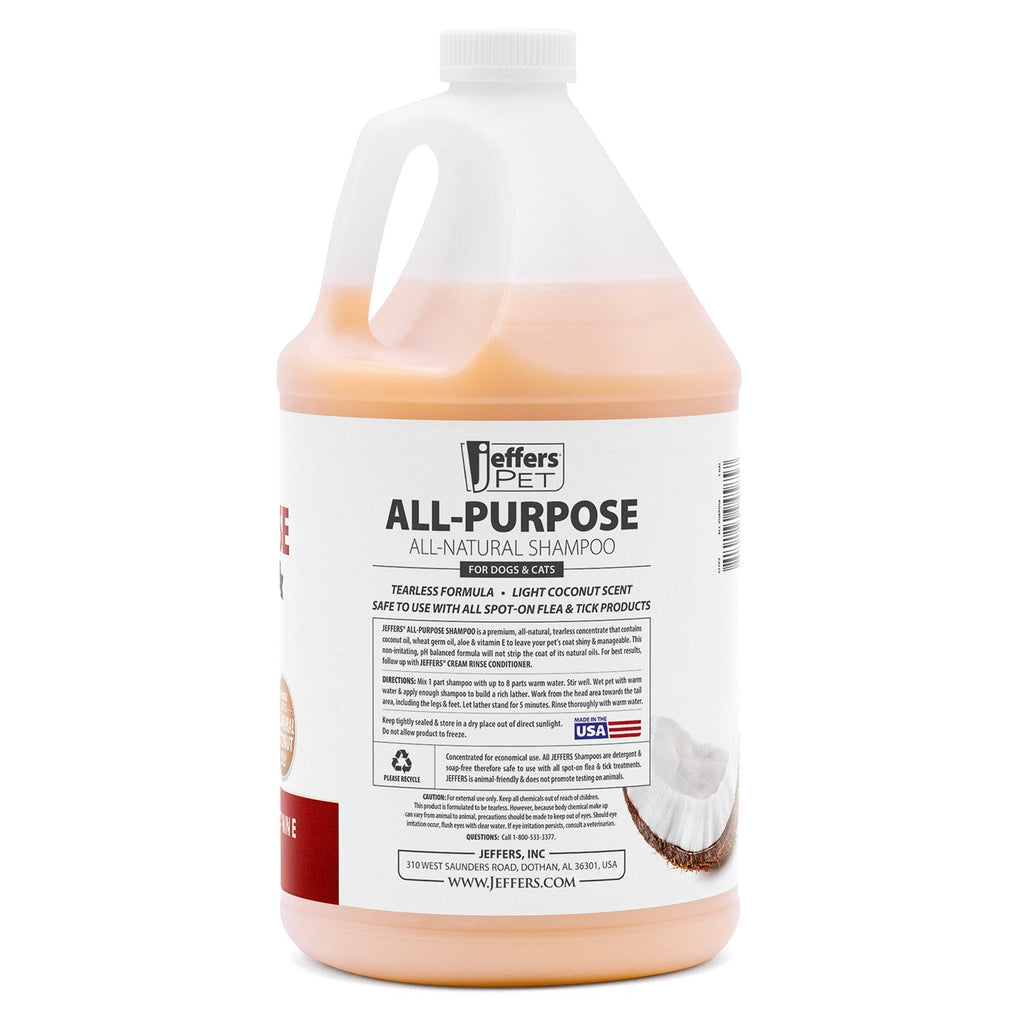 Jeffers Pet Tearless All-Natural Coconut Oil Shampoo for Dogs & Cats 🐾💙