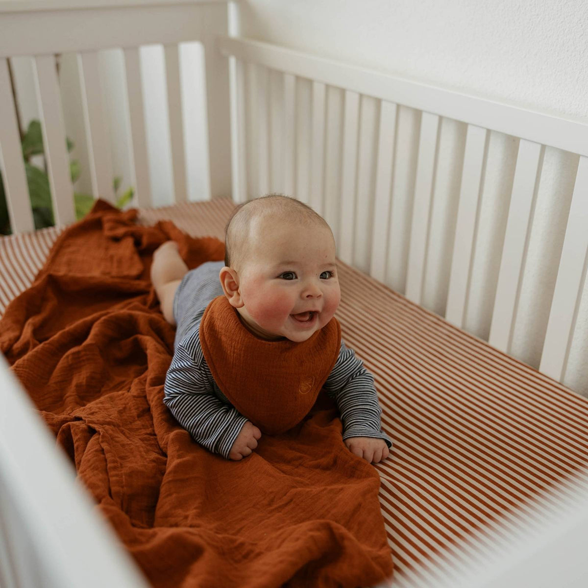 Lot de 4 bavoirs bandana en mousseline Pebble
