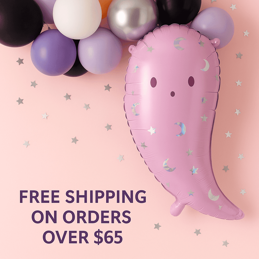 Pink Ghost Balloon – 14 x 24" Holographic Halloween Decor