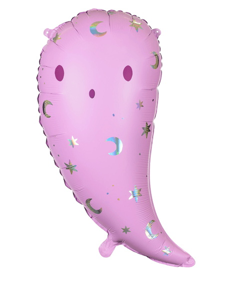 Pink Ghost Balloon – 14 x 24" Holographic Halloween Decor