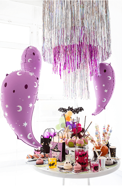Pink Ghost Balloon – 14 x 24" Holographic Halloween Decor