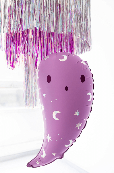 Pink Ghost Balloon – 14 x 24" Holographic Halloween Decor