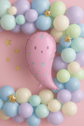 Pink Ghost Balloon – 14 x 24" Holographic Halloween Decor